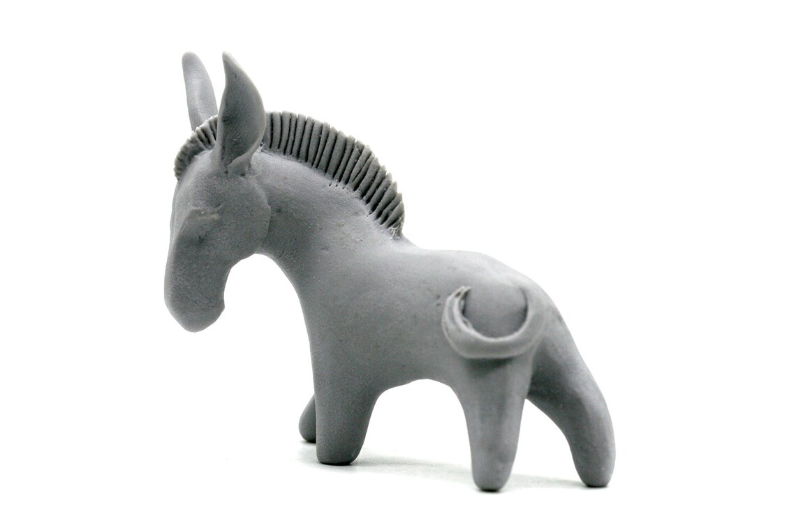 Unpainted Donkey Figurine Miniature Ceramic Donkey Polymer Etsy
