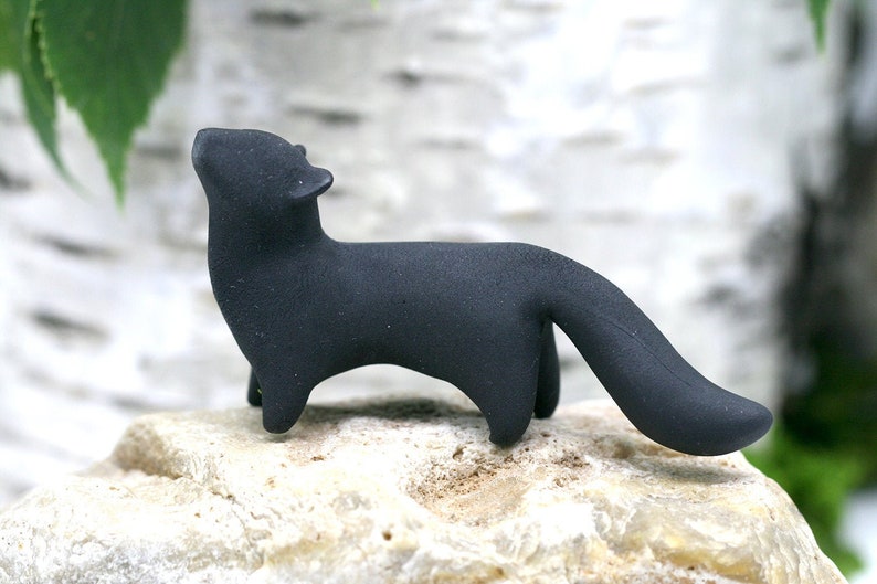 Ferret or Ermine Weasel Unpainted Figurine Totem Animal Etsy