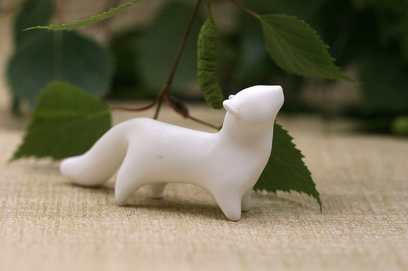 Ferret or Ermine Weasel Unpainted Figurine Totem Animal Etsy