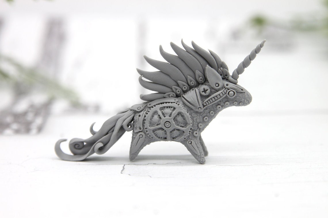 PRE-ORDER Paintable Steampunk Unicorn Figurine | Etsy