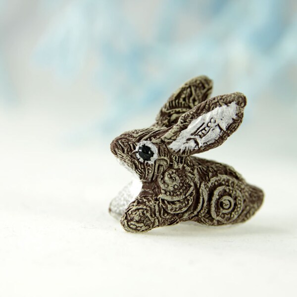 Bunny Rabbit Hare Animal Totem Sculpture Rabbit Hare figurine fantasy creature