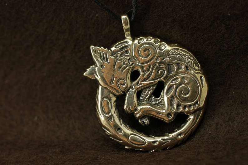 Cat kitty bronze pendant necklace fantasy | Etsy