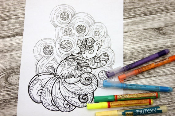 Pokemon Vulpix Adult Coloring Page Doodle Printable Colouring Zen Doodle