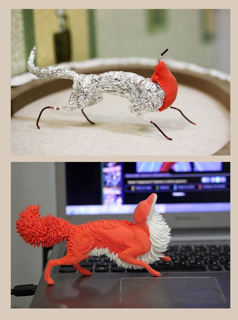 Tutorial Fox Sculpture of Velvet Clay by Evgeny Hontor Etsy