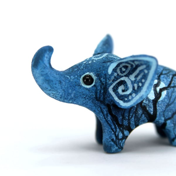Moon Wanderer Elephant Animal Totem Figurine Fantasy Sculpture Guardian Spirit Amulet Shamanic Native