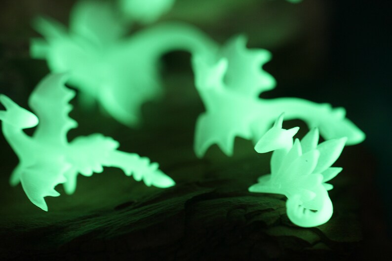 Set 11 Tiny Glow in the dark Dragons Sculpture Spirits Etsy