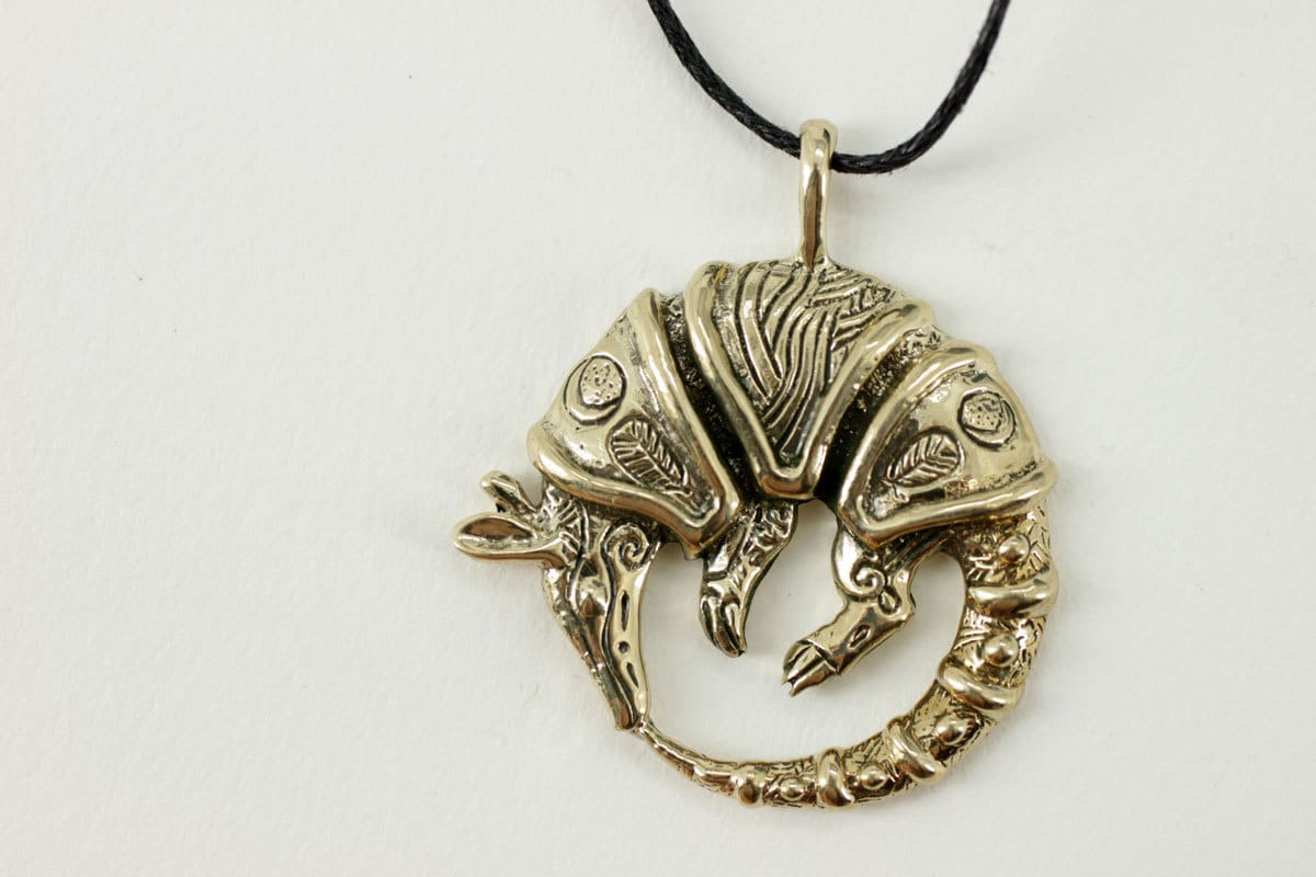 Armadillo bronze pendant necklace animal fantasy african demon | Etsy