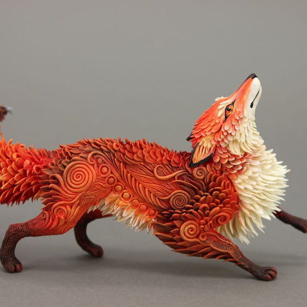 Red Fox Animal Totem Figurine Sculpture Animal Fantasy Art magic spirit amulet
