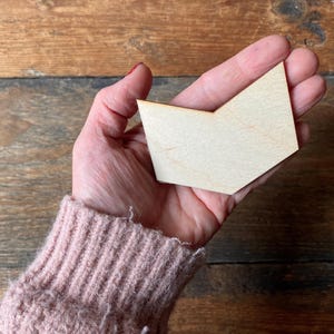 Chevron di legno spesso 7,5 cm, legno naturale, pronto per essere decorato, crea la tua collana, materiali in legno, materiali per gioielli, forma vuota, gioielli