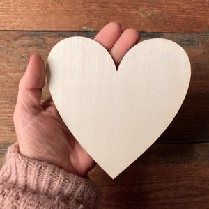 13cm unpainted wooden heart shape, unfinished wood, wooden heart, lasercut shapes, unpainded wood