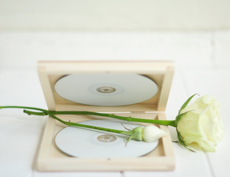 CD case 'single' or  'double', wedding case, wooden box, keepsake box, dvd keepsake, cd case, cd box, photo packaging, logo or text engraved