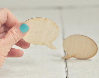6cm oval speech bubble, natural wood unpainted, unfinished wood, for craft, make your own earrings, wooden jewelry, DIY, jewellery supplies
