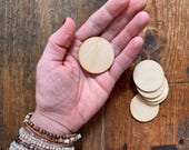 SET of 6 wooden circles 4cm, natural wood unpainted, DIY, make your own jewelry, jewelry supplies, ready to decorate, wooden supplies