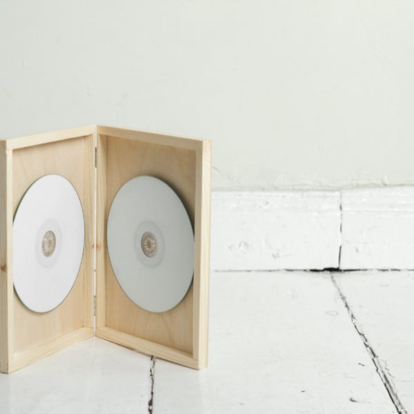 Drewniane podwójne pudełko na DVD, grawerowane pudełko na pamiątki, niemalowane lub malowane