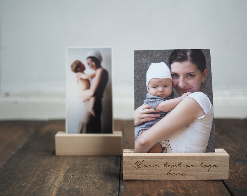 photo holder photo stand wooden print display photo display card holder for photographers 13cm , 10cm or 6cm long 2,5'' 4 5 image 2