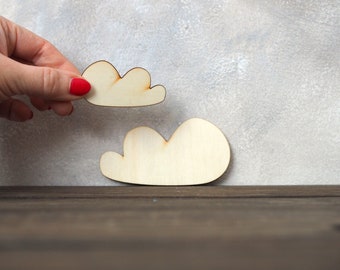 1pc CLOUD shape - BIG or SMALL  - for jewelery makers, for kids, for craft, nacklace, earringgs, wooden shapes, lasercut plywood