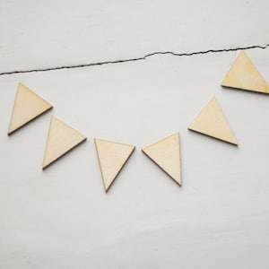 2.5cm wooden triangle, buy SET with a DISCOUNT, unfinished unpainted wood, natural wood, ready to decorate, make your own necklace, diy image 1