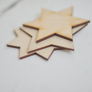 SET of 3 wooden BIG stars, unfinished wood, unpainted natural wood, laser cut, unpainted, christmas decor, christmas stars, star decor,stars image 3