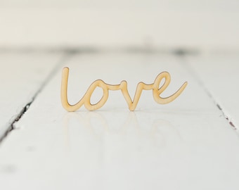 LOVE -  12cm small wooden lettering, natural wood, ready to decorate, wooden decor, natural wood, unfinished wood, unpainted, wall sign