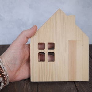 Wooden house, miniature house made of pine wood, miniature house image 1