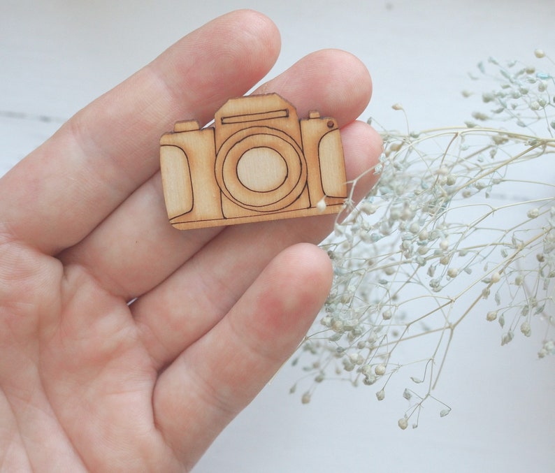 Camera tag, for photographers, natural wood, laser cut, unpainted, photography packaging, plywood, gift tag PICK set and GET DISCOUNT image 5