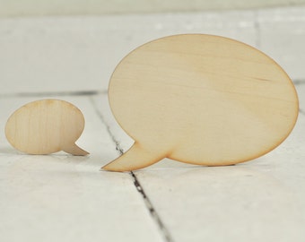 BIG 13cm oval speech bubble, natural wood unpainted, unfinished wood, for craft, make your own earrings, wooden jewelry, DIY