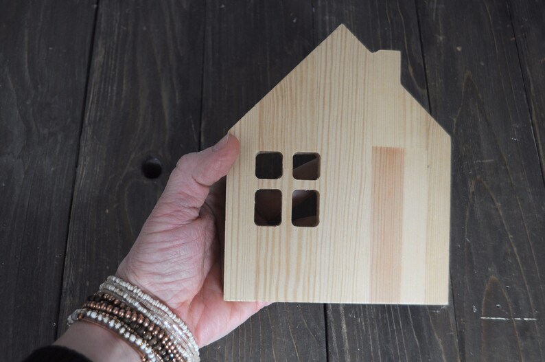 Wooden house, miniature house made of pine wood, miniature house image 5