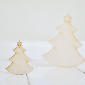 9.5cm wooden christmas tree, unfinished wood, unpainted natural wood, laser cut, unpainted, christmas decor, christmas ornament, blank shape