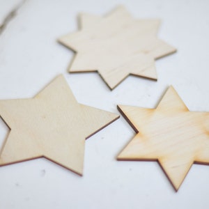 SET of 3 wooden BIG stars, unfinished wood, unpainted natural wood, laser cut, unpainted, christmas decor, christmas stars, star decor,stars image 2