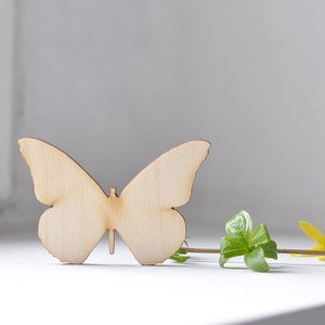 Large 7cm Wooden Butterfly Shape: Unfinished DIY Craft Supply