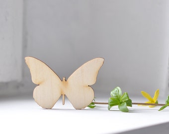 Big 7cm wooden butterfly shape - natural wood -  ready to decorate - unpainted - unfinished - make your own necklace DIY