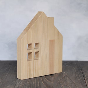 Wooden house, miniature house made of pine wood, miniature house image 4