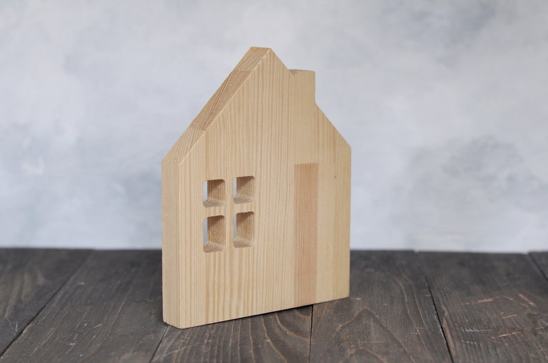 Wooden house, miniature house made of pine wood, miniature house image 4