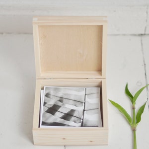 Engraved Wooden Photo Box: 5x5" Instagram Prints, Personalized Wedding Album