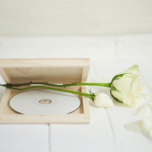 CD case 'single' or 'double', wedding case, wooden box, keepsake box, dvd keepsake, case, cd box, dvd box, logo or text engraved, cd album image 1