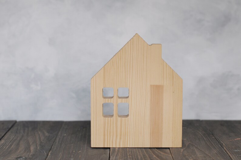 Wooden house, miniature house made of pine wood, miniature house image 2