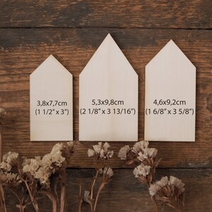 set of 3 wooden HOUSES made from 3mm plywood christmas decor, christmas ornaments, scandinavian decors, laser cut shapes, village image 2