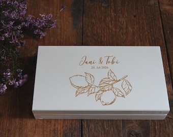 Personalized Wooden Money Gift Box – Hand-Painted or Natural, with Custom Engraving or blank