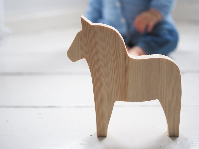 Wooden DALA horse decor, dala, scandinavian design, kidsroom decor, babyroom decor, unfinished wood, unpainted, home decor, horse image 2