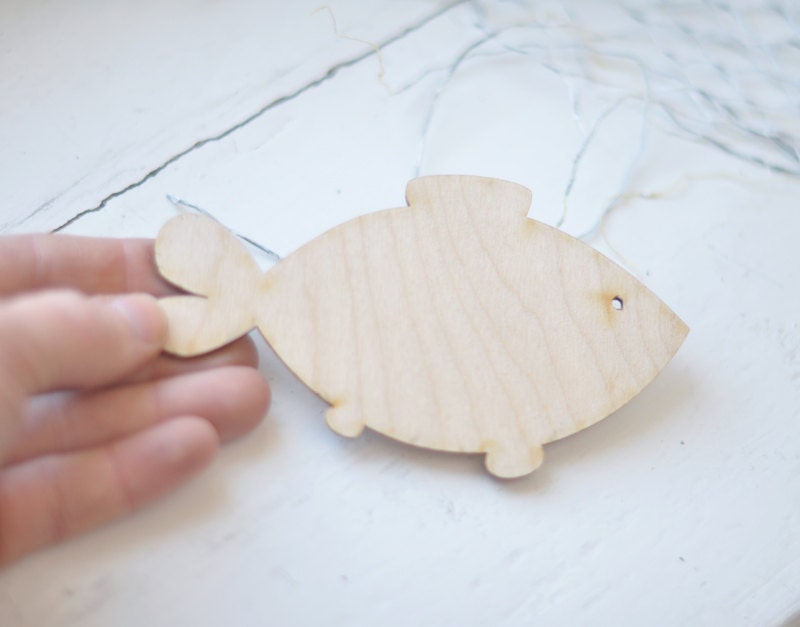 AT WX6 - 10 Sagome Di Legno Non Verniciate A Forma Di Pesce - Ideali Per Decorazioni E Lavoretti Creativi