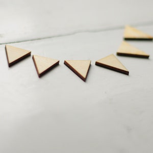 2.5cm wooden triangle, buy SET with a DISCOUNT, unfinished unpainted wood, natural wood, ready to decorate, make your own necklace, diy image 5