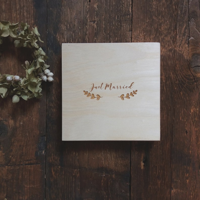 CD case 'single' or 'double', wedding case, wooden box, keepsake box, dvd keepsake, case, cd box, dvd box, logo or text engraved, cd album image 7