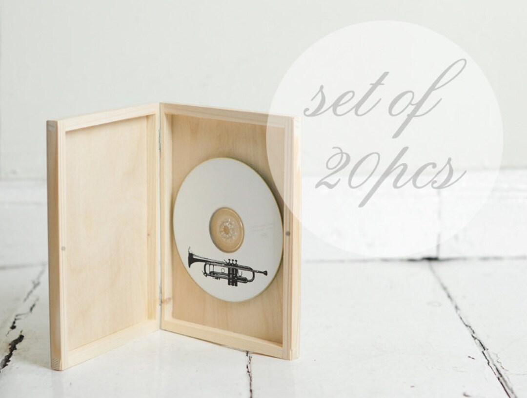 Set of 20 Pcs - Single DVD Case, Wooden Box, Keepsake Box, Natural Wood ...