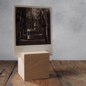 porte-photos - support pour cartes postales en bois, présentoir d'impression, utilisez-le comme porte-cartes, cube en bois, cadeau pour les photographes 6,5 x 6,5 cm (2,5 x 2,5 pouces)