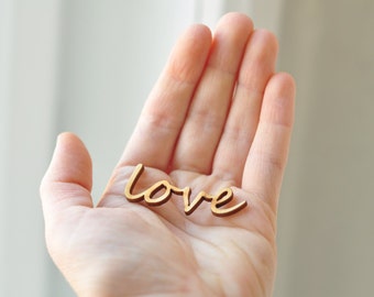 5cm LOVE very small wooden lettering, buy SET with a DISCOUNT,natural wood, ready to decorate, wooden decor, laser cut, unfinished wood