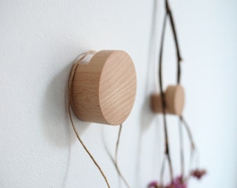 Big or small wooden hook, wooden hanger, coat hanger, minimal hook, wooden pin, wall hook, modern, minimalistic, round hook, wall hanging