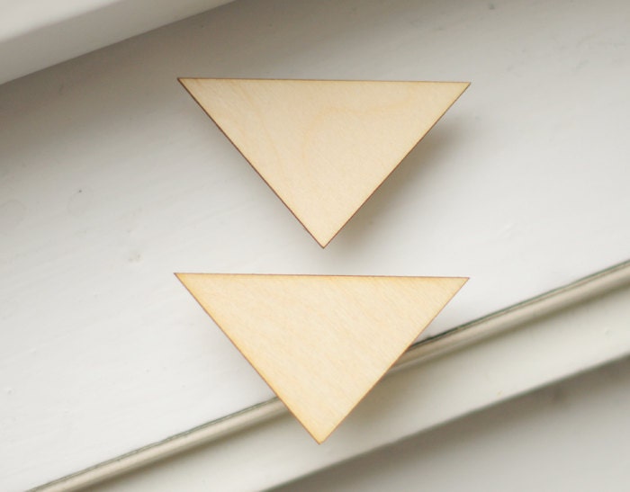 Wooden triangles natural wood ready to decorate make your Etsy