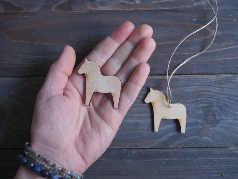 DALA tag, wooden tags, christmas packaging, scandinavian horse, horse tag, wooden horse, christmas gift tag, diy PICK set and get DISCOUNT image 4