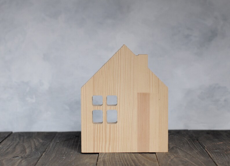 Wooden house, miniature house made of pine wood, miniature house image 3