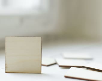 Unpainted Wood Square: 4.5cm DIY Craft Supply
